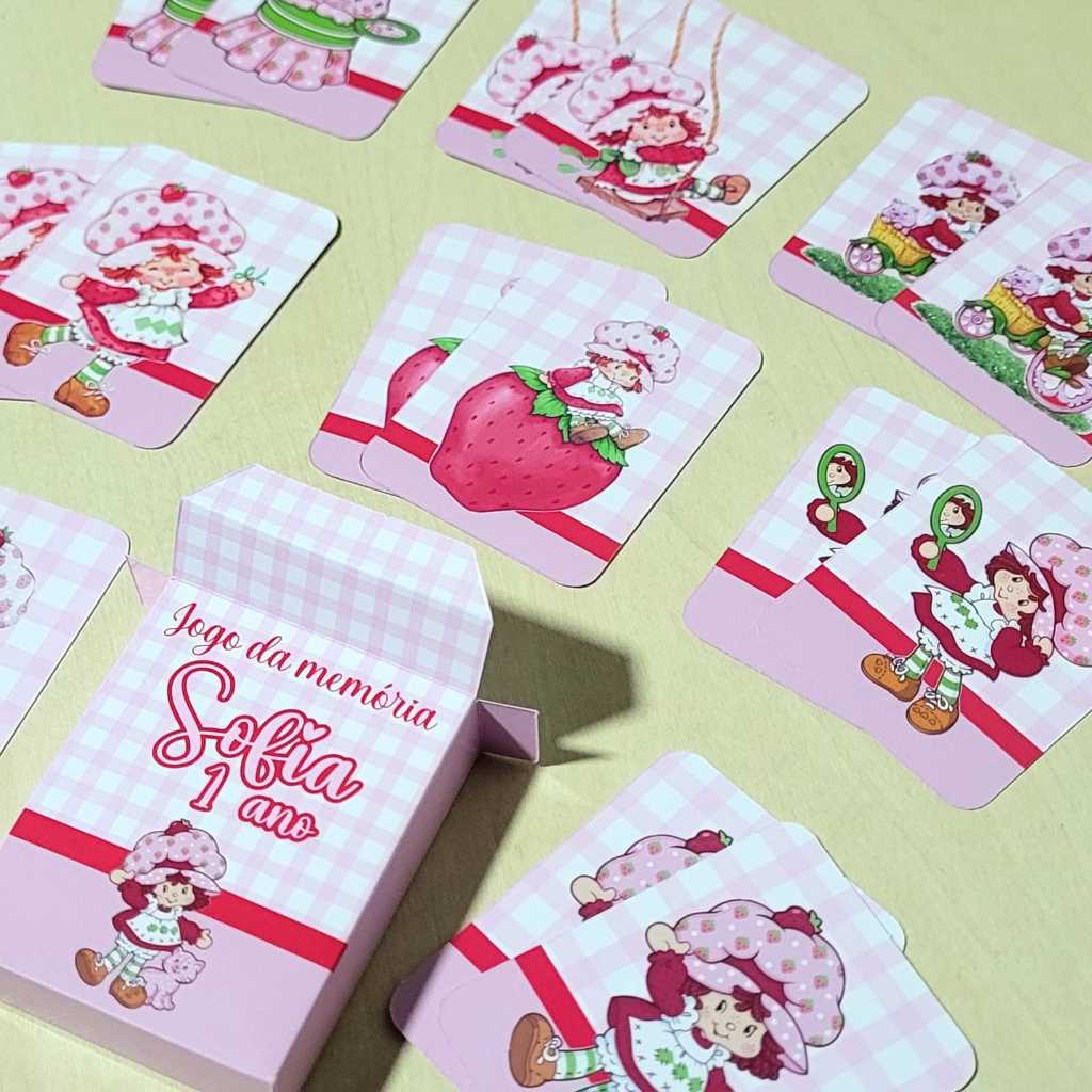 JOGO DA MEMÓRIA PERSONALIZADO MORANGUINHO ANTIGA/LEMBRANCINHA PERSONALIZADA/ANIVERSÁRIO