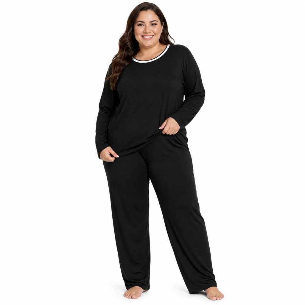 Pijama de Frio PLUS SIZE em Suede Liso - G1 ao G3