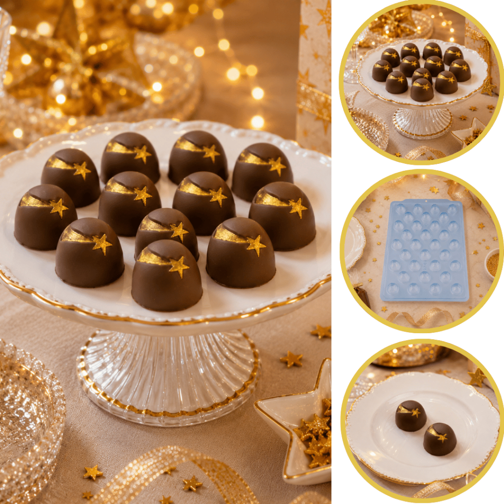 1~5 Forma BWB Simples Semiprofissional, Doces Finos Chocolates 3602 Bombom Estrela de Davi (CHOCO)