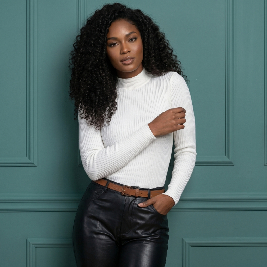 Blusa de Frio Cacharrel em Tricot Canelada Inverno Feminino Perfeita Veste do M ao G