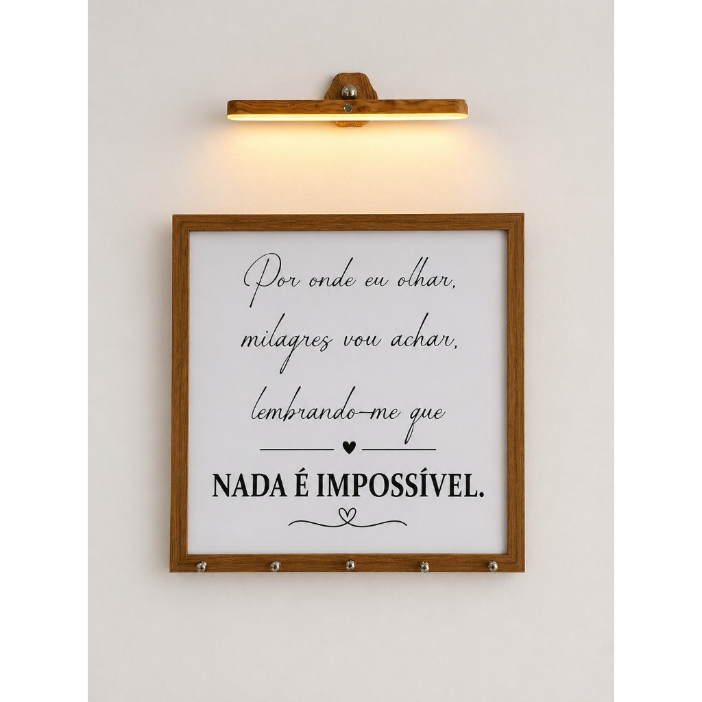 Quadro decorativo cobre caixa de luz 43x43 com moldura PORTA CHAVES Por onde eu olhar sala/quarto/cozinha/decoração