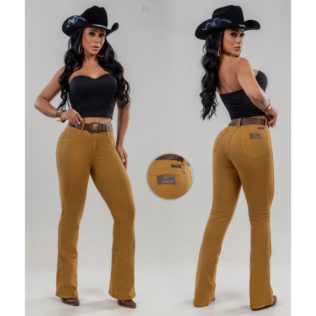 Calça Country Jeans Femenina Flare Com Lycra Elastano Calca Cauntry Boiadeira Rodeio