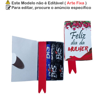 Lembrancinha Dia da Mulher Mini Livro Porta Bis · Caixinha Personalizada para Chocolate…
