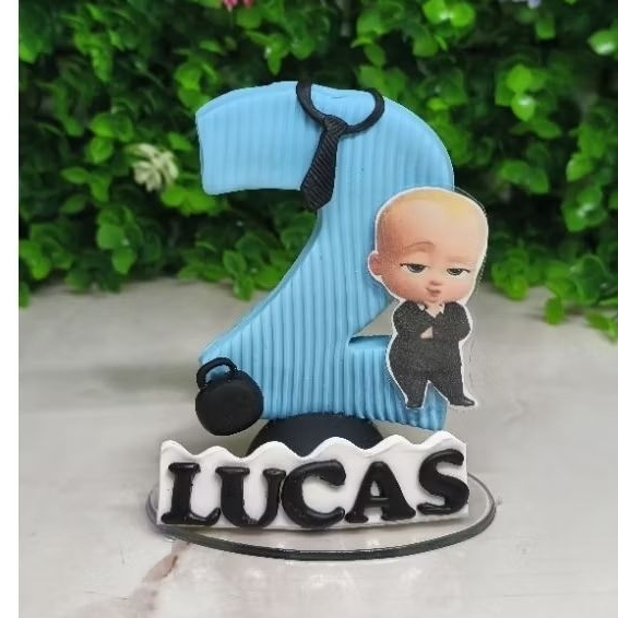vela de aniversário personalizada biscuit Poderoso chefinho