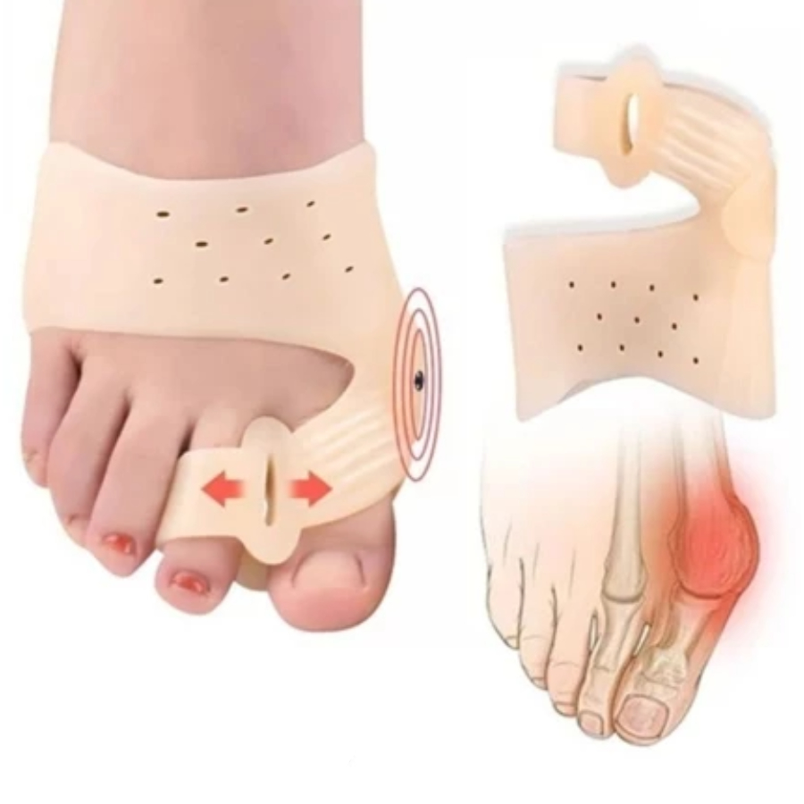 Corretor de Joanete Terapia Magnética Par Protetor Silicone Alívio de Dor nos Pés