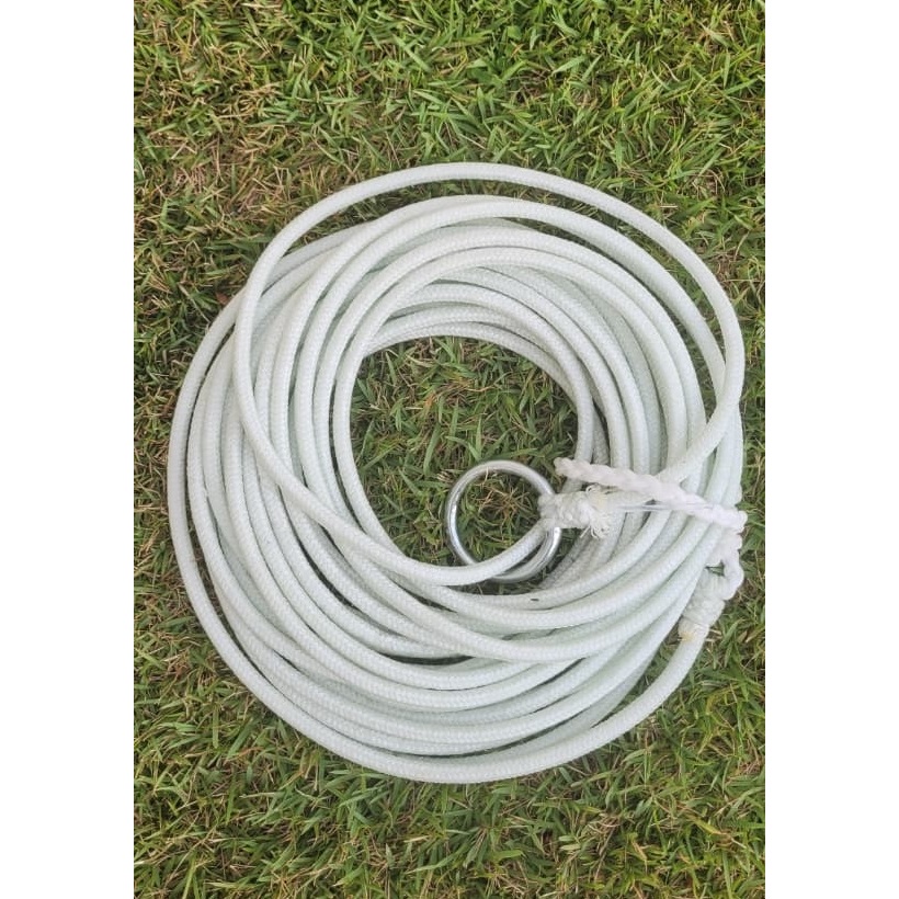 Laço Nylon Americano Boi Cavalo 15 metros Corda Profissional Agronegocio Campo Resinada Cordavile Chumbado
