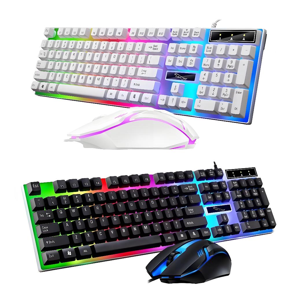 Kit Gamer Teclado e Mouse - Teclado Semi Mecânico, Mouse 3200DPI e Iluminação RGB H8