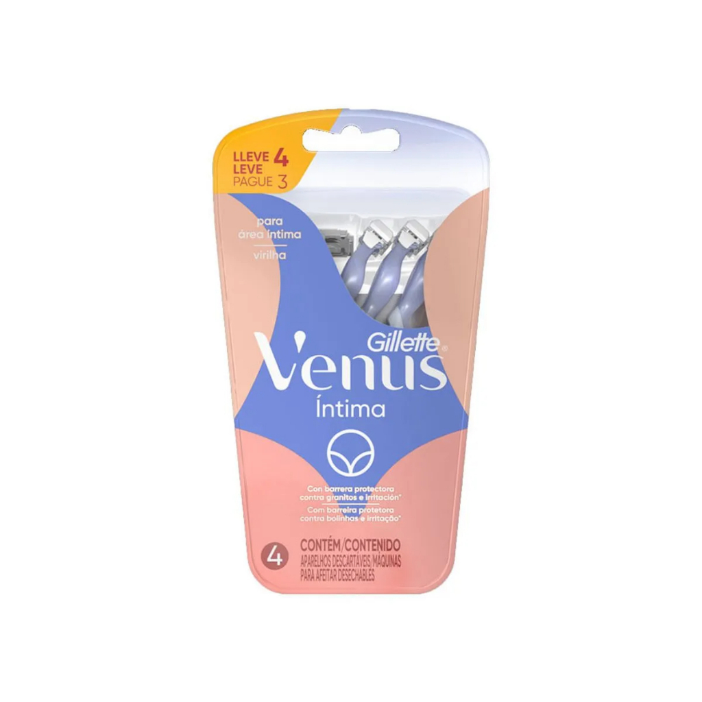 Aparelho de Depilar Gillette Venus Íntima 4 Unidades