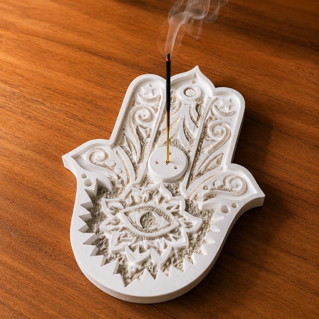 Porta Incenso Suporte Incenso Hamsa Mão de Fátima Incensario Decorativo Zen Queimador de Varetas Boho — imagem 2 de 2