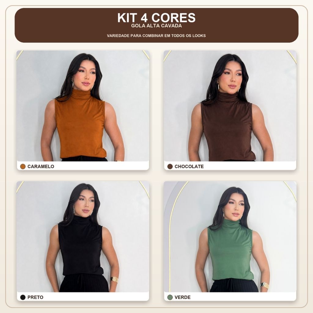Kit Blusa Feminina Mullet em Viscopoli Manga Curta com Caimento Mullet
