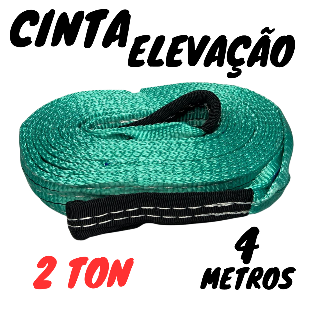 Cinta de Elevação 2 Toneladas 4 Metros Industrial Fator 7:1