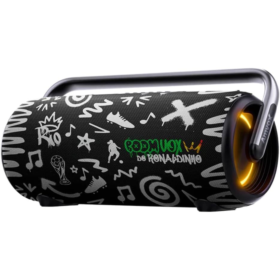 Caixa de Som Amplificada Amvox ACA 610, Grafite, Ronaldinho Gaúcho, Boombox 610W RMS