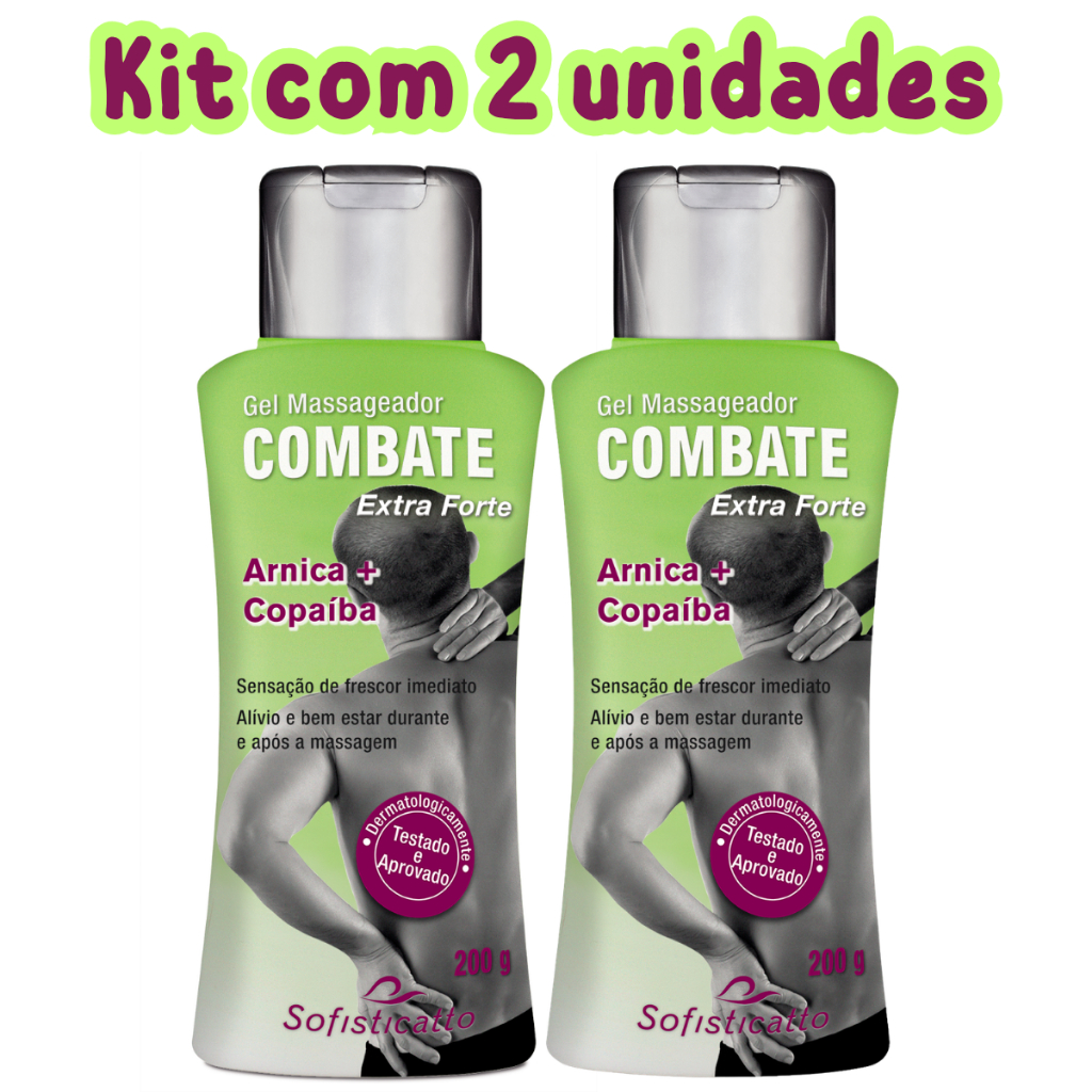 Kit 2 Gel Massageador Combate Extra Forte Arnica Copaíba 200g Relaxante Corporal - Sofisticatto