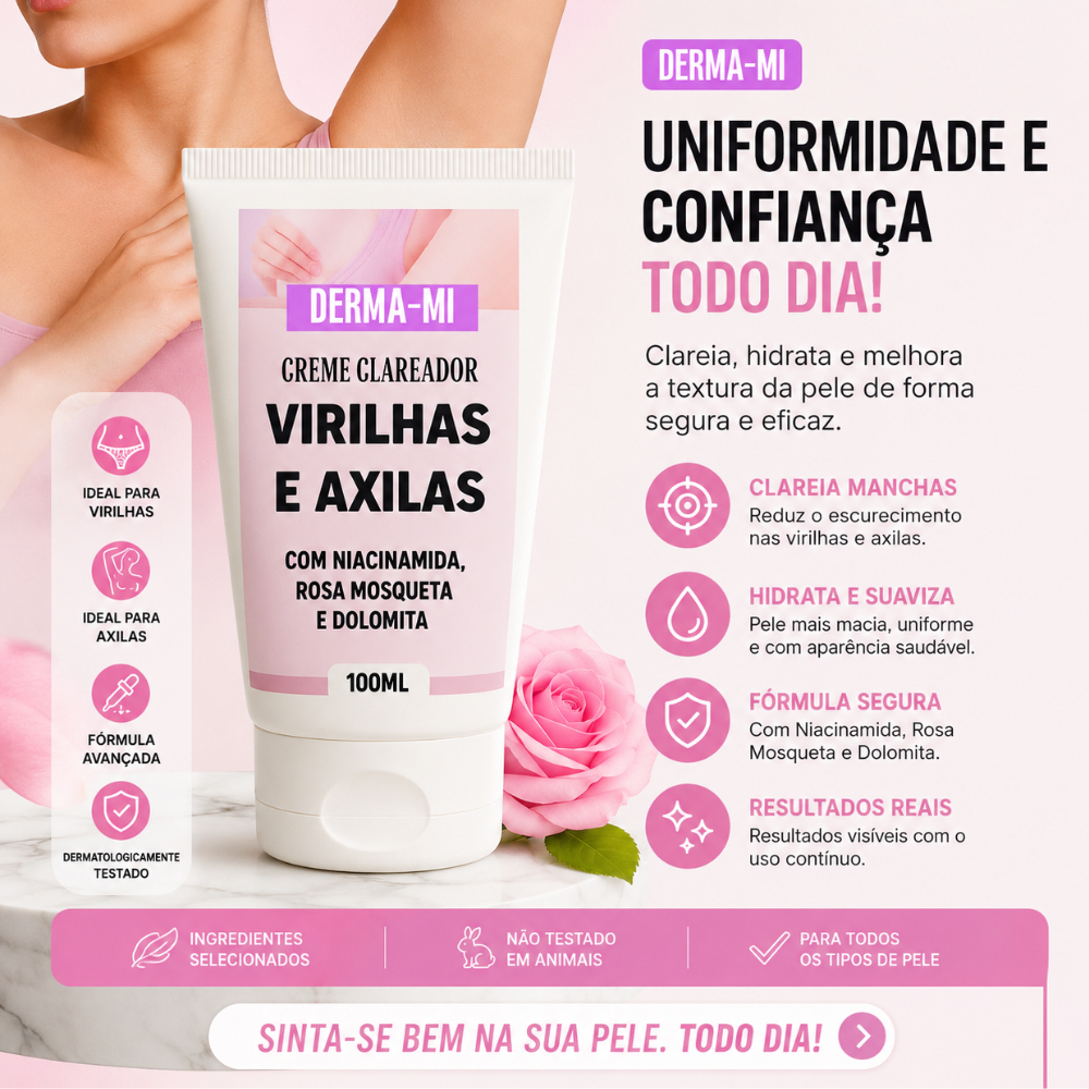 Creme Clareador de  Virilhas e Axilas Com Niacinamida100g
