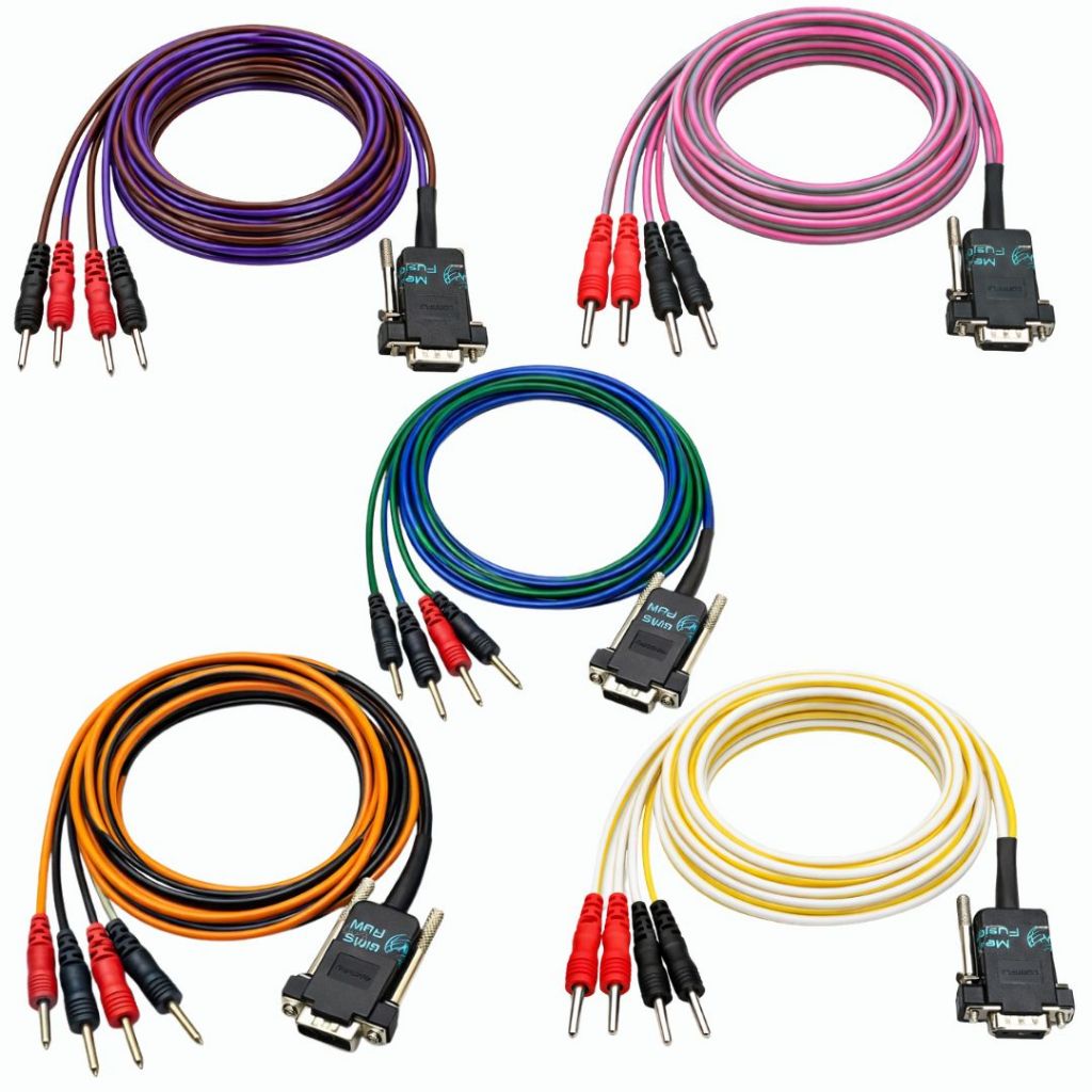 Kit 05 Cabos para Neurodyn 10 Canais Correntes Russa Eletroterapia Correntes Tens Fes Aussie