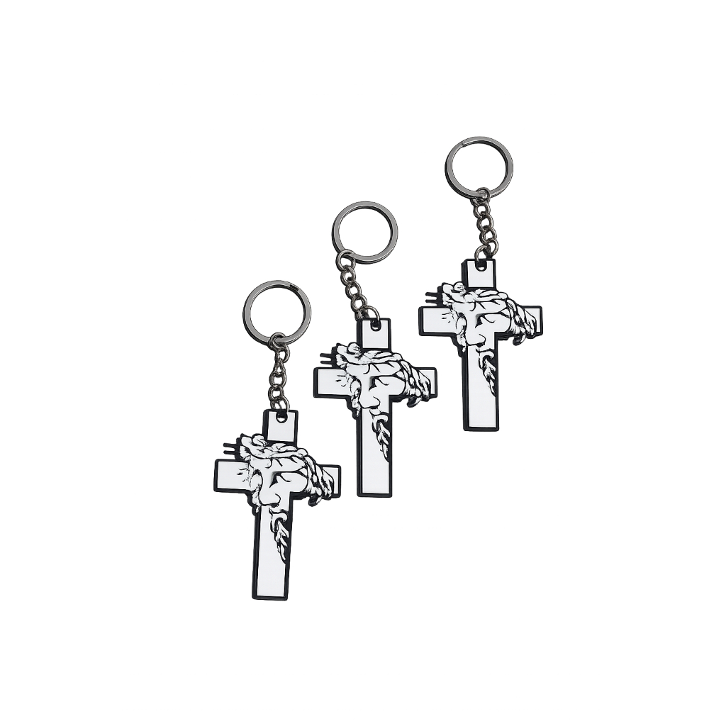 Kit Chaveiro Cristão Fé Cruz de Jesus - 3 Unidades