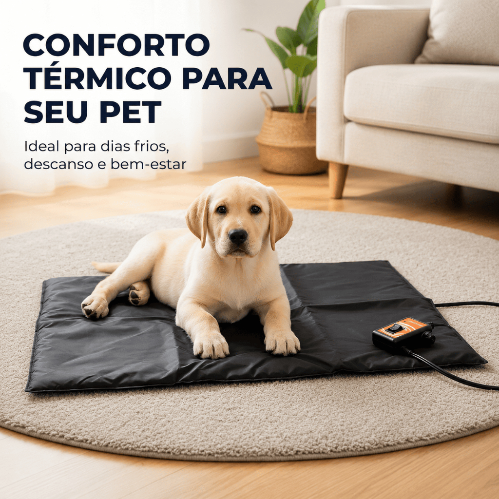 Tapete Pet Térmico Elétrico Almofada Cama Cães Gatos 100x45cm Easy - 110v Styllus Term