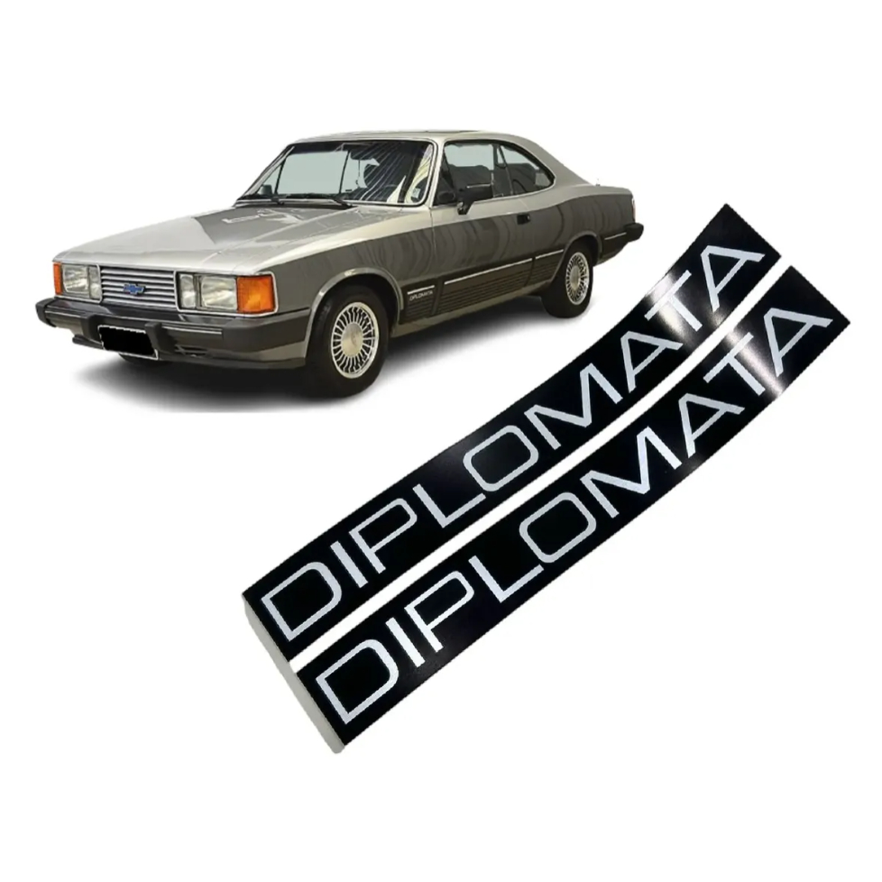 Par Adesivo Emblema Porta Opala Diplomata 1984 Até 1986