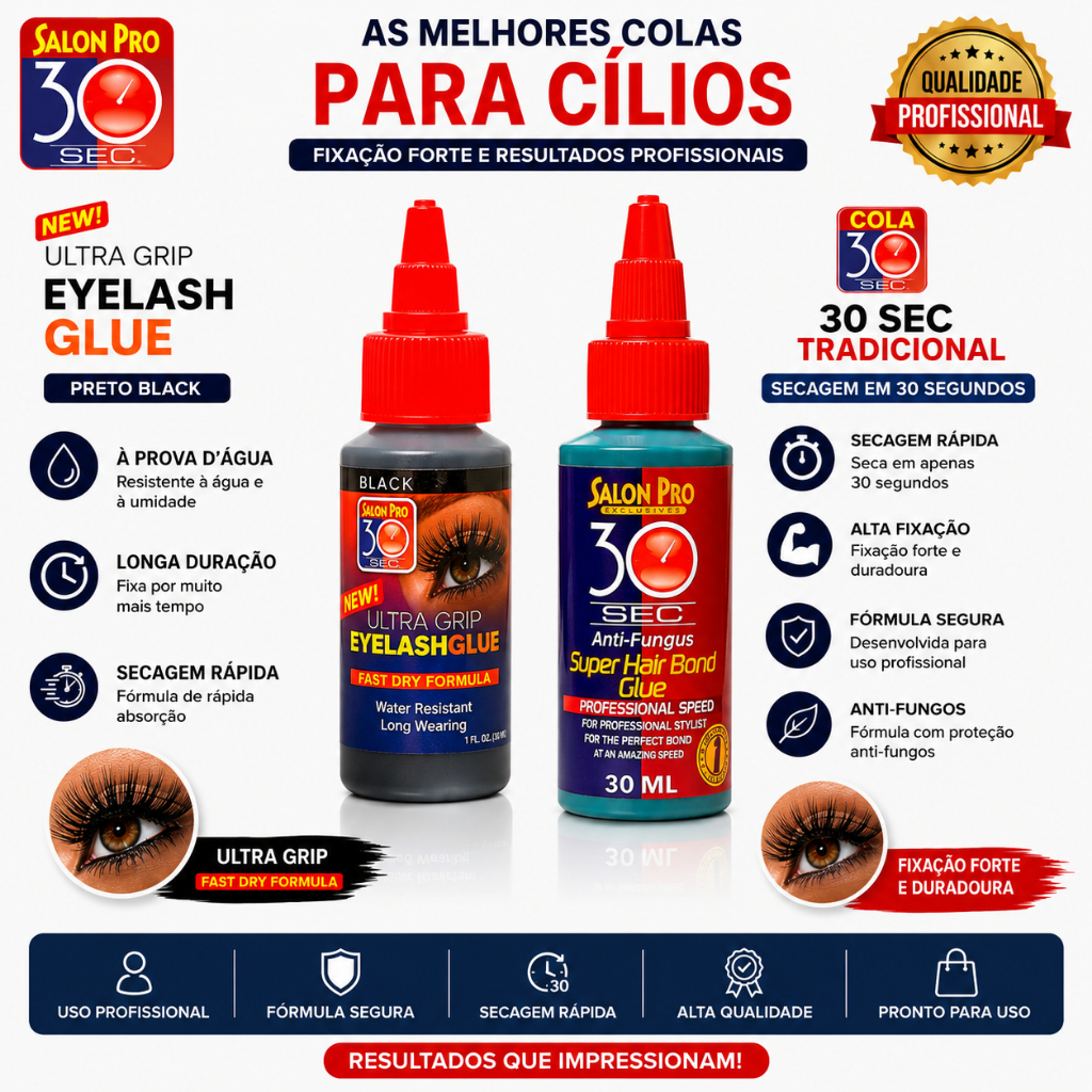 Cola cílios tufos Salon Pró 30 sec 30ml