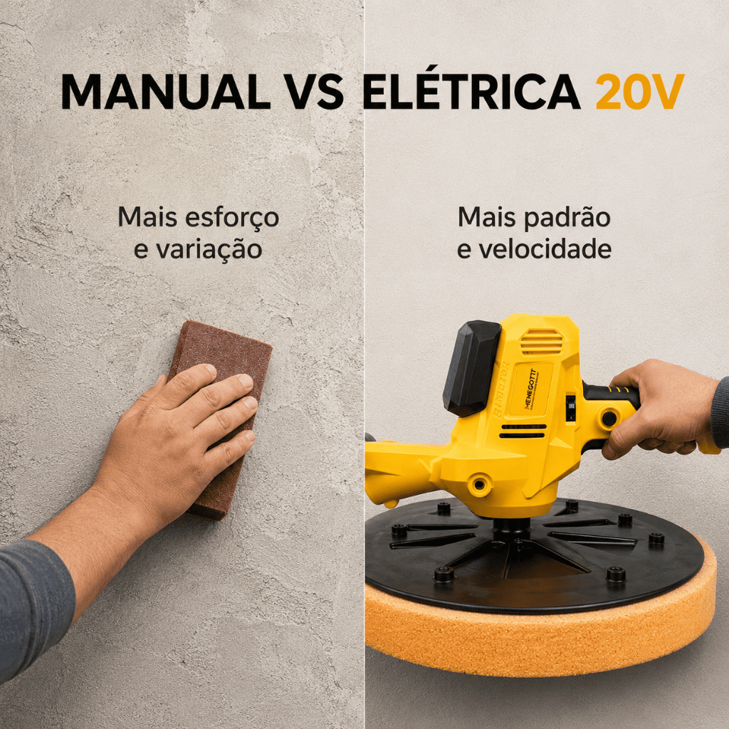 Desempenadeira a Bateria Menegotti MDI 20V 370mm Brushless Sem Bateria P/ Massa Corrida Reboco