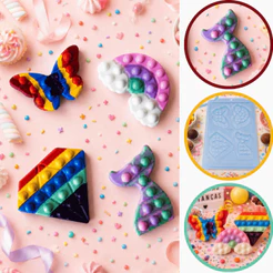 1~5 Forma BWB Pop It Divertido 1, Semiprofissional Simples Para Bombons SP 3666 (CHOCO)