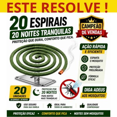 Mosquito 20 Espiral De Mosquito , Repelente De Pernilongo Espanta Mosquito Pela Noite Inteira espva