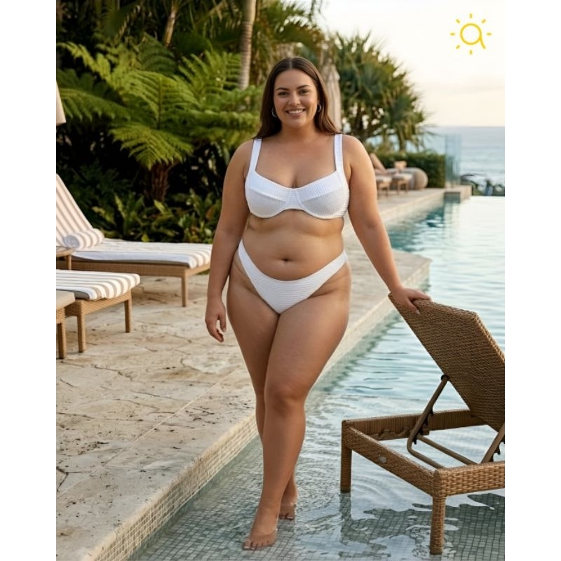 conjunto de biquíni plus size  texturizado( escolha sua cor)  com fio dental inteiro laterais finas