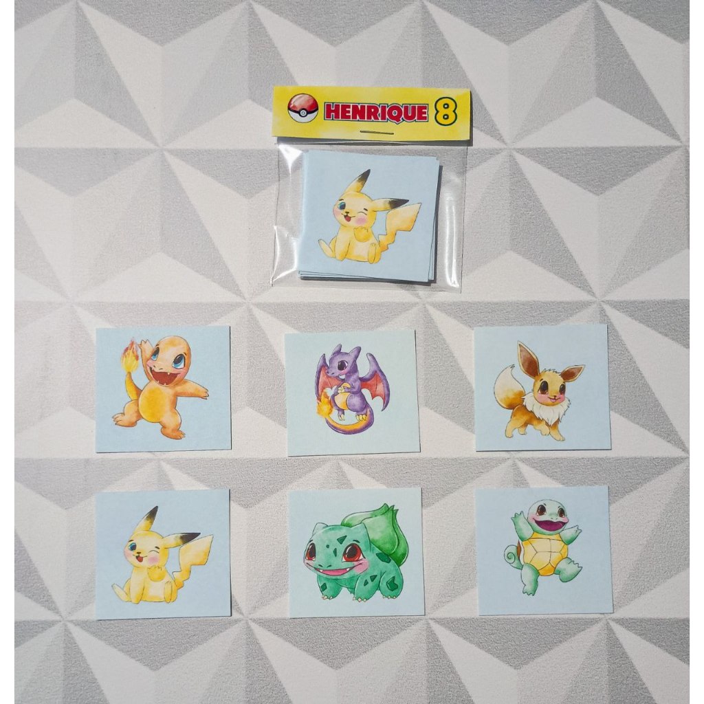 Jogo da Memória Personalizado 6 pares Lembrancinha Festa Aniversário Infantil Personalizados Pokemon