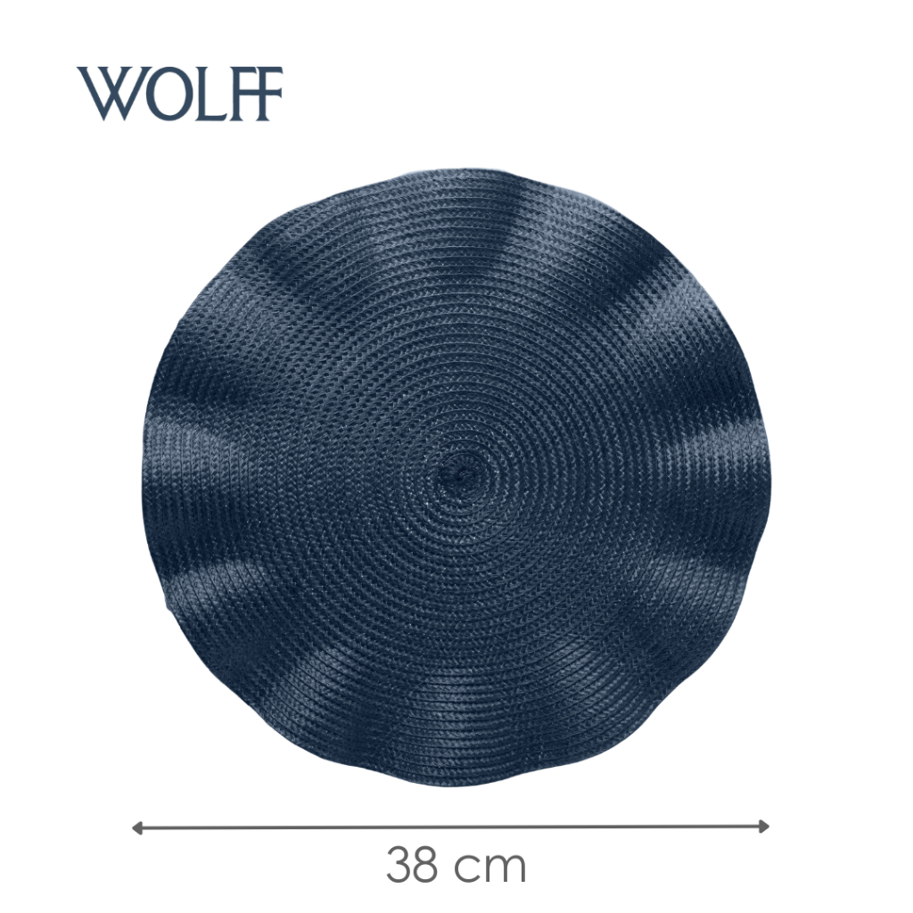 Lugar Americano Wolff Babado Azul 38cm Polipropileno para Mesa Posta Jantar Decoração Proteção Mesa Organização Elegante · foto 2