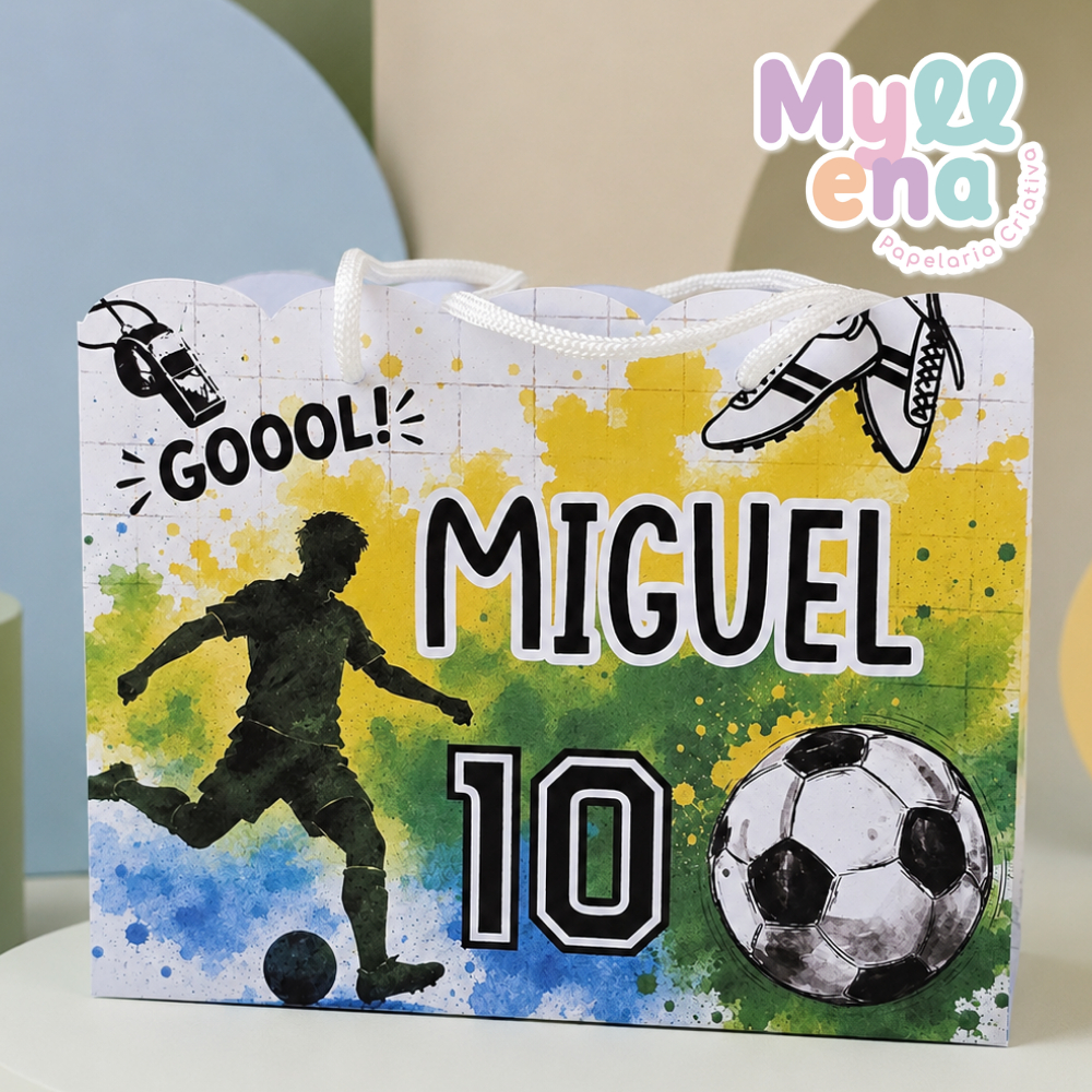 Sacolinha Personalizada Futebol Copa do Mundo | Lembrancinha Aniversário Futebol Infantil