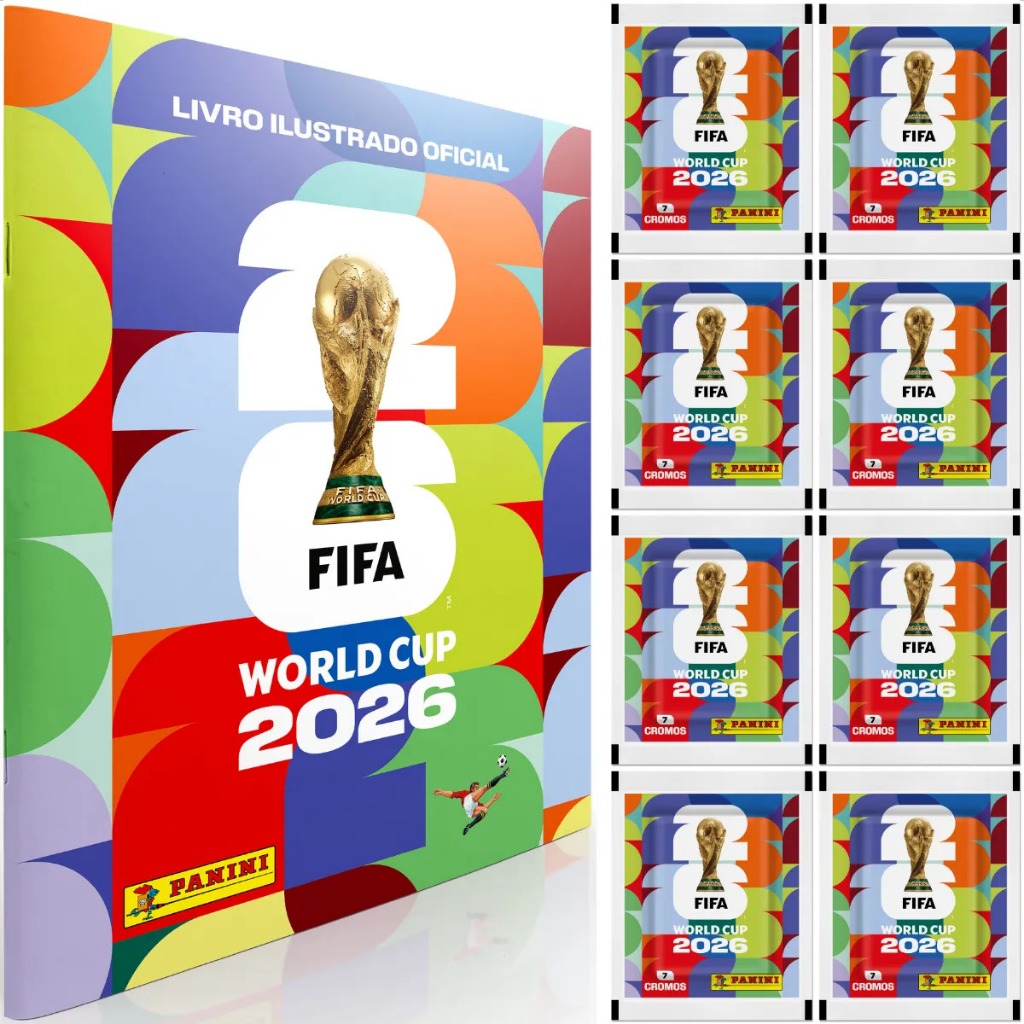 Álbum Capa Brochura Copa Do Mundo 2026 + Figurinhas Do Álbum Copa Do Mundo Fifa 2026 Cromos Lacrados Oficial Stickers