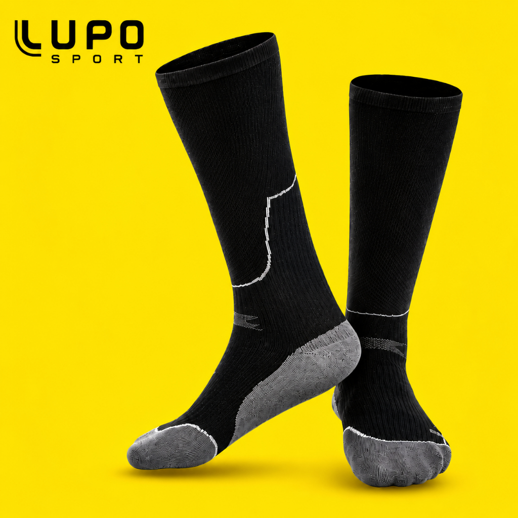 Imagem Meia Alta Compressão 3/4 Lupo Cano Alto Esportiva Fitness Ajuda Circulação Longo Unissex Original