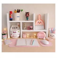 Nicho Organizador Ajustável De Mesa Decoração Livros Quarto Escritório Branco