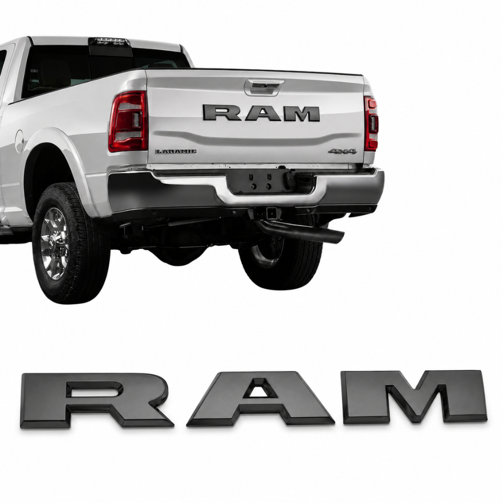Emblema Tampa Traseira Trás Caçamba Dodge Ram 1500 2500 RAMPAGE Original Grafite