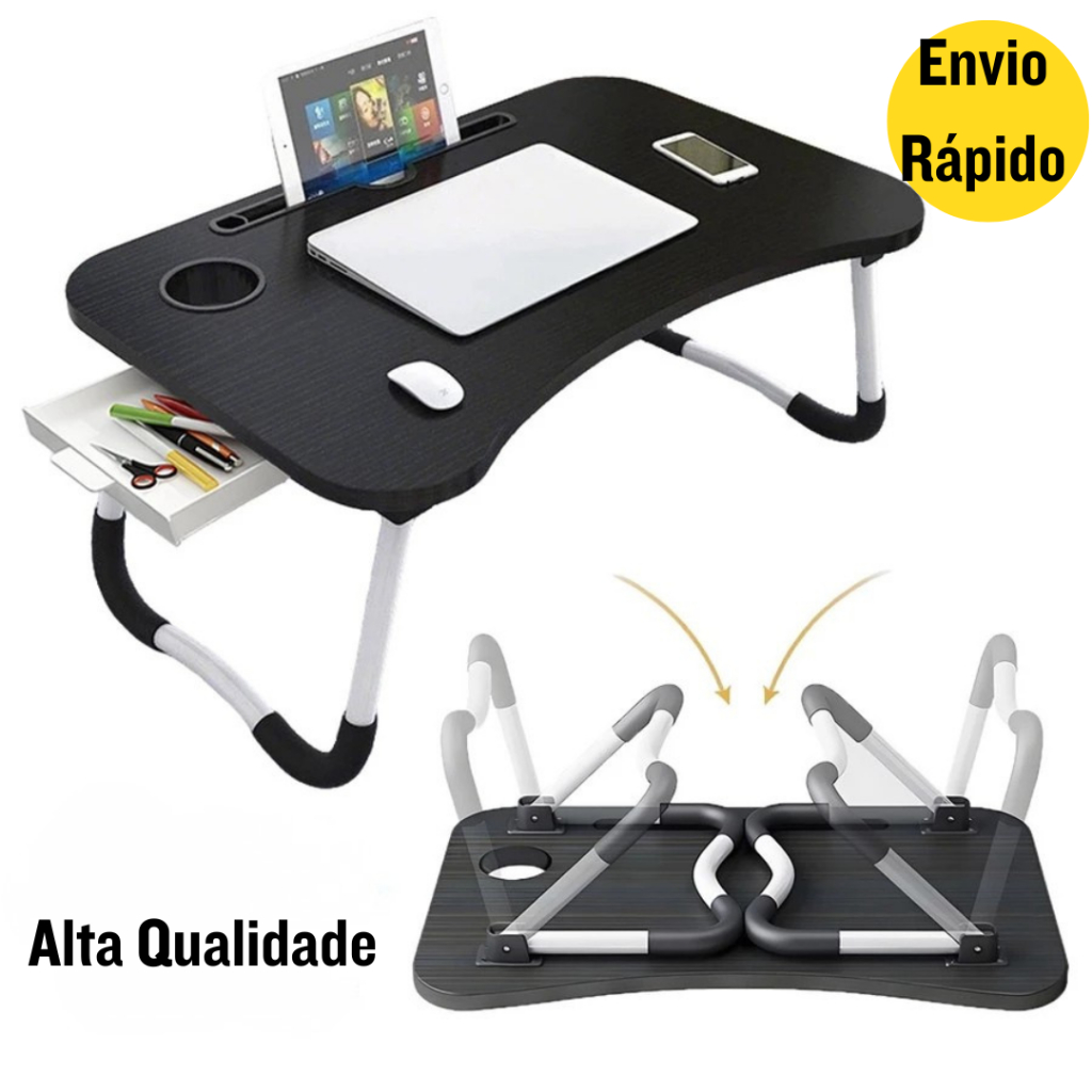 Mesa Dobrável para Notebook com Suporte para Tablet Home Office UT-90