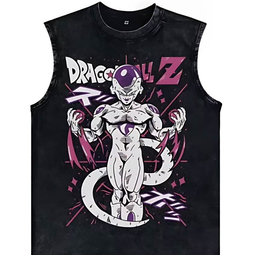 Camiseta Regata Machão Dragon Ball Z Saga Frieza 100% Algodão Masculino Camisa Cavada Academia Adulto Unissex