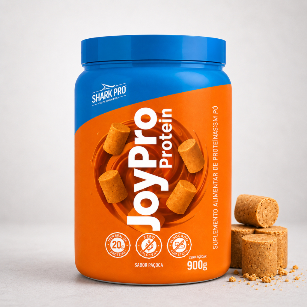 Whey JoyPro Protein 900g Crescimento Muscular Shark Pro Sabor Paçoca