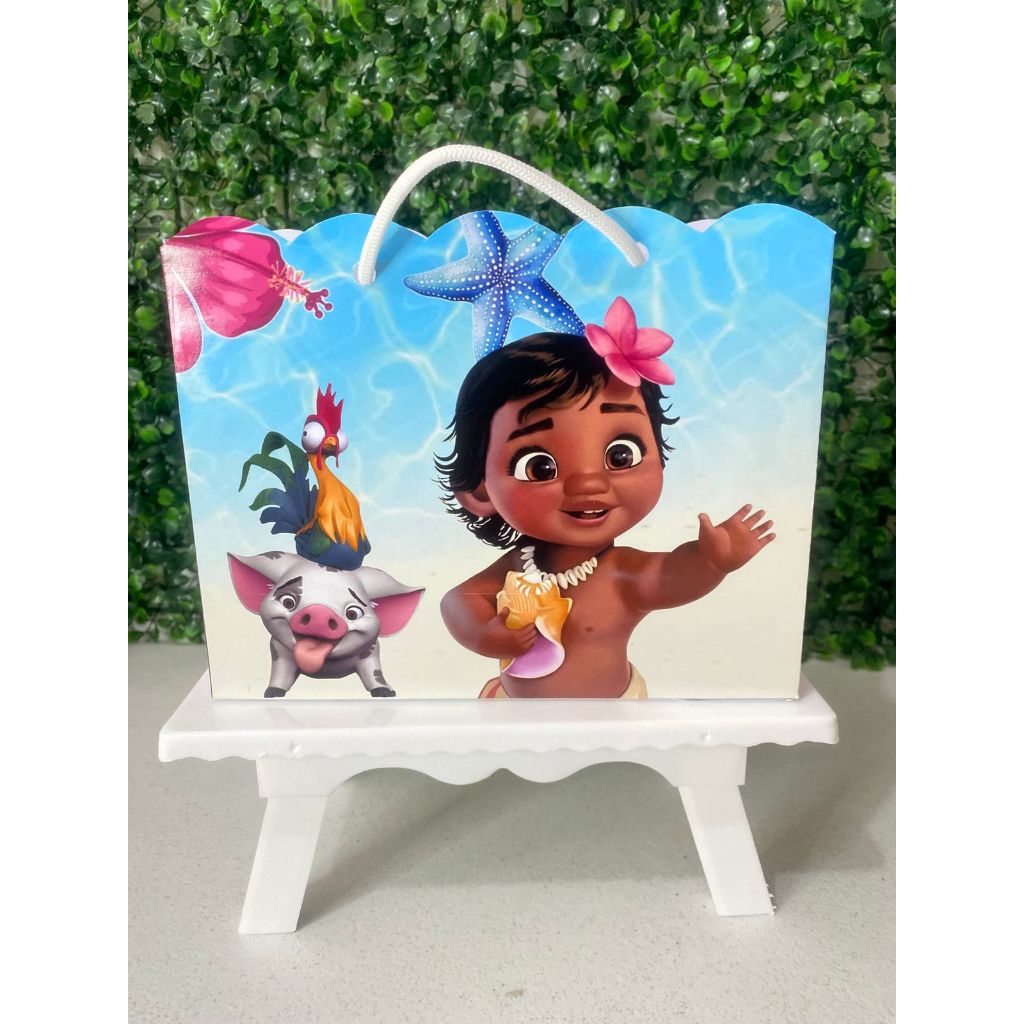 Kit 10 a 30 Sacolinhas Personalizadas Moana Lembrancinha Festa Infantil Menina