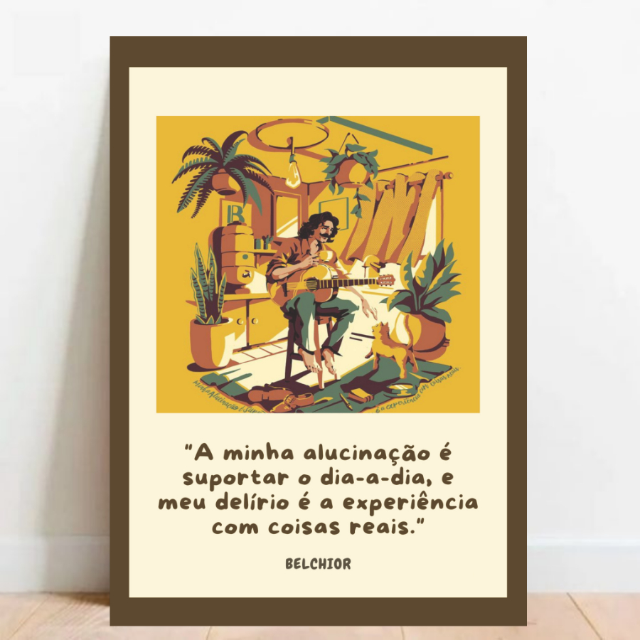Quadro Placa Decorativa Belchior MPB Rock Musica e decoração ArtemQuadros 06