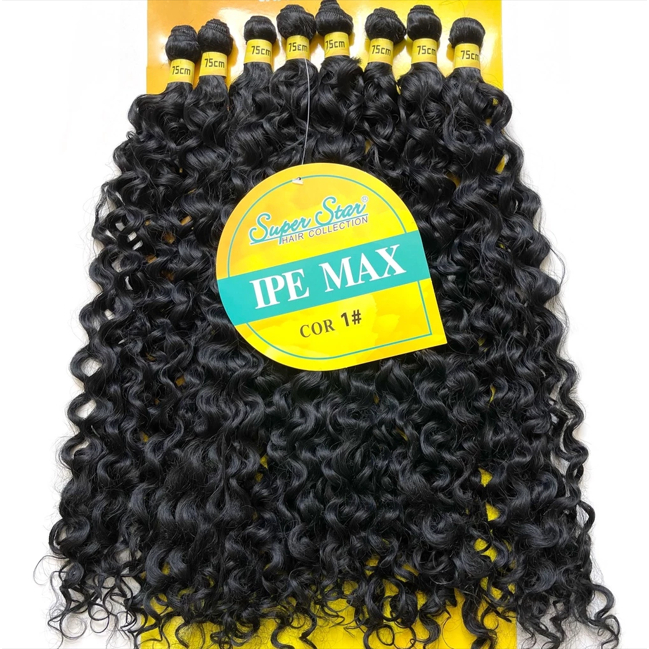 Cabelo 100% Orgânico Ipe Max Super Star 75cm/320gr Cor Preta