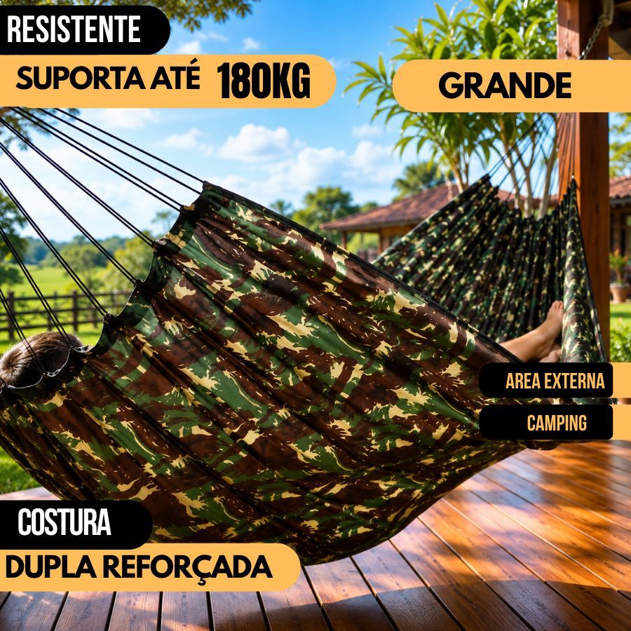Rede De Descanso Dormir Selva Camuflada Militar Camping