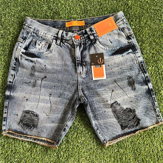 Bermuda Jogador Jeans Masculina Curta Premium 100% Algodao Respingo Invictus