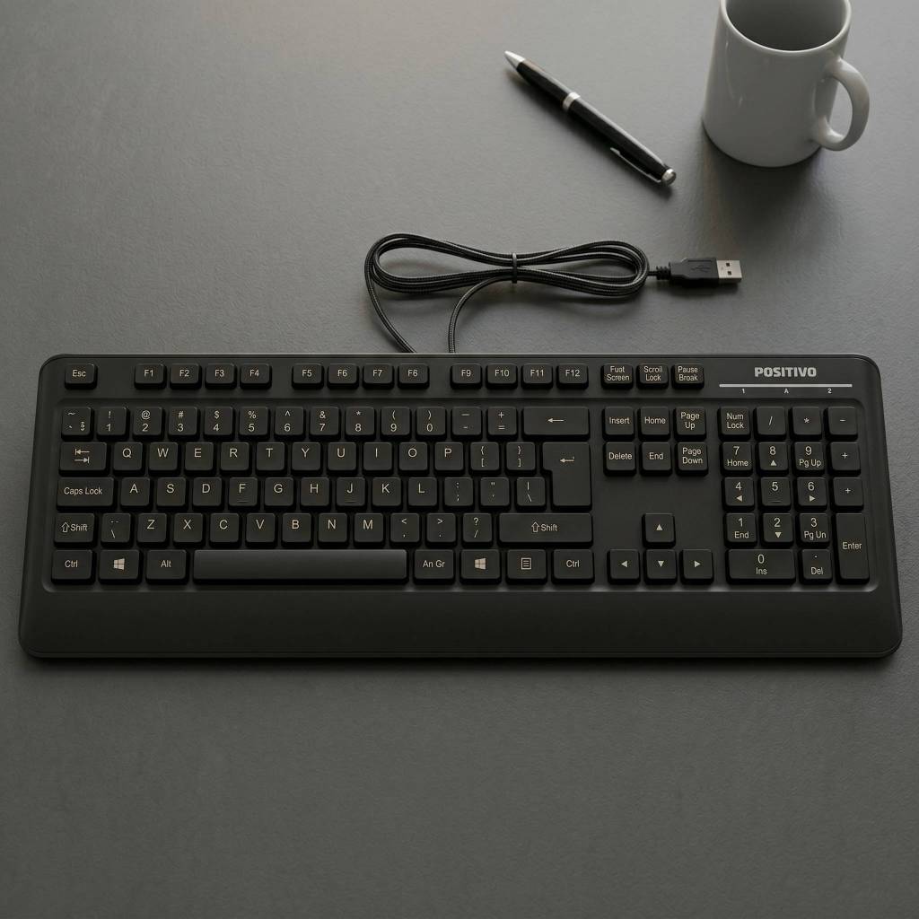 Kit Teclado e Mouse Wired USB PERFIL BAIXO Positivo, HP, GOtech, Microsoft e Logitech