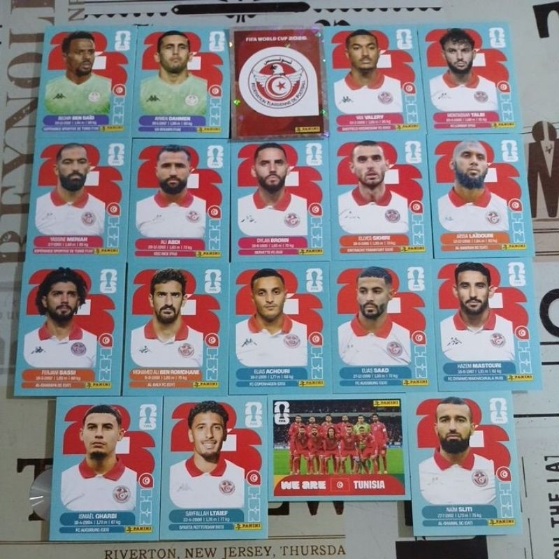 Tunísia - Figurinhas Originais Avulsas Copa do Mundo Fifa 2026 (TUN) (venda unitária)