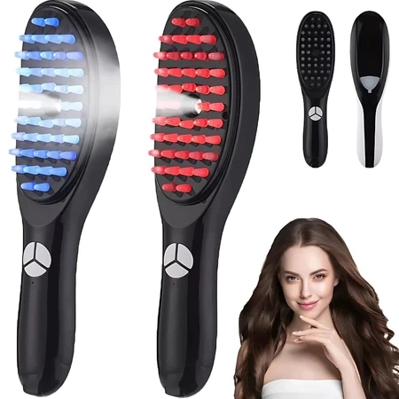 Escova 4 em 1 Massageadora a Laser Tratamento Capilar Anti Queda de Cabelo