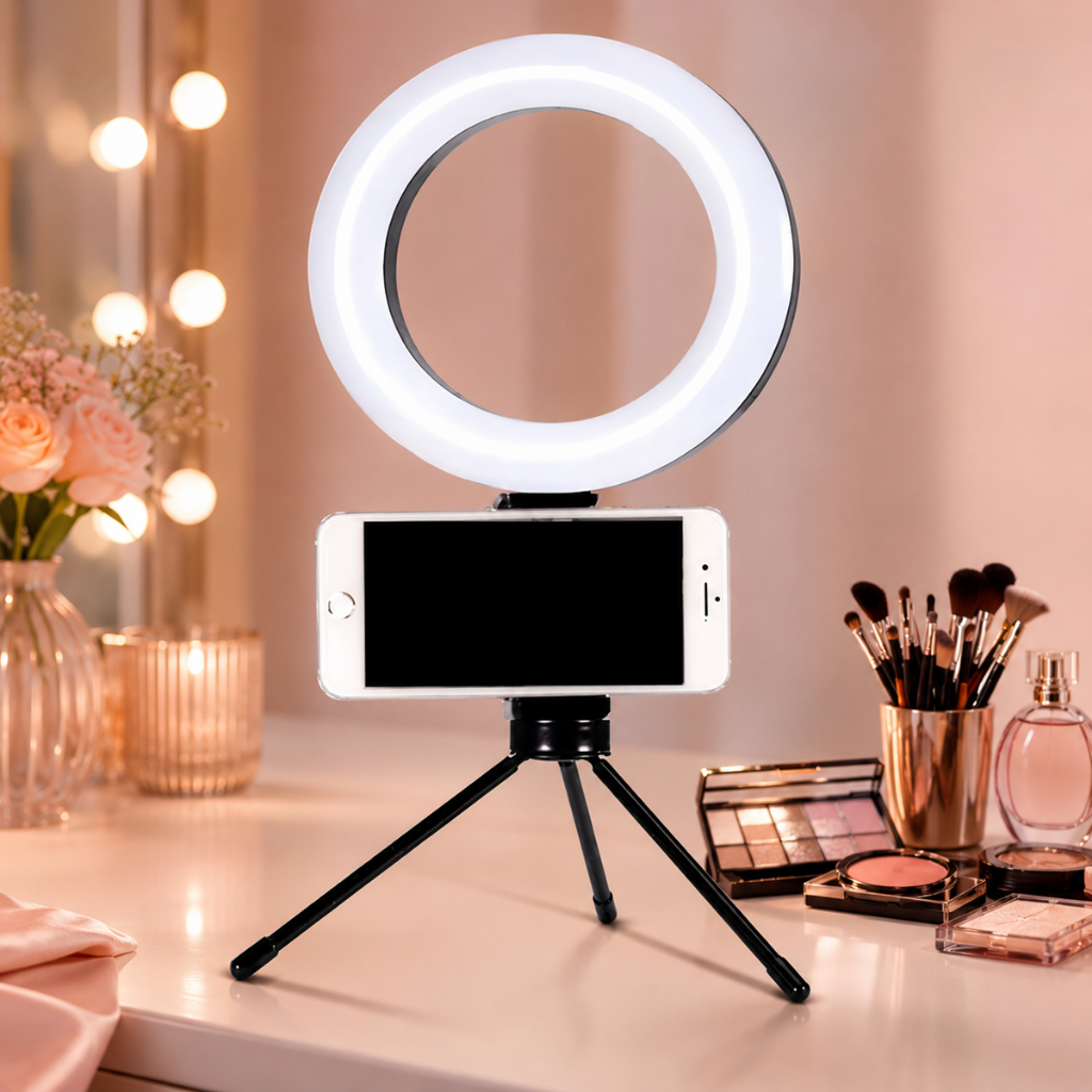 Ring Light LED Profissional 16CM | Luz para Selfie com Suporte para Celular Ideal para Vídeos Perfeitos