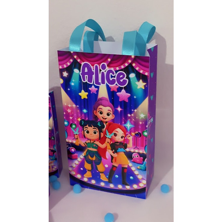 Sacolinha Personalizada para Festa Infantil Lembrancinha com nome Vários temas disponíveis