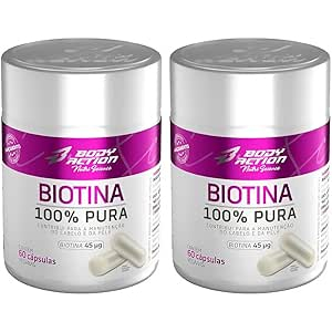 Kit 2 Biotina BodyAction 100% Pura