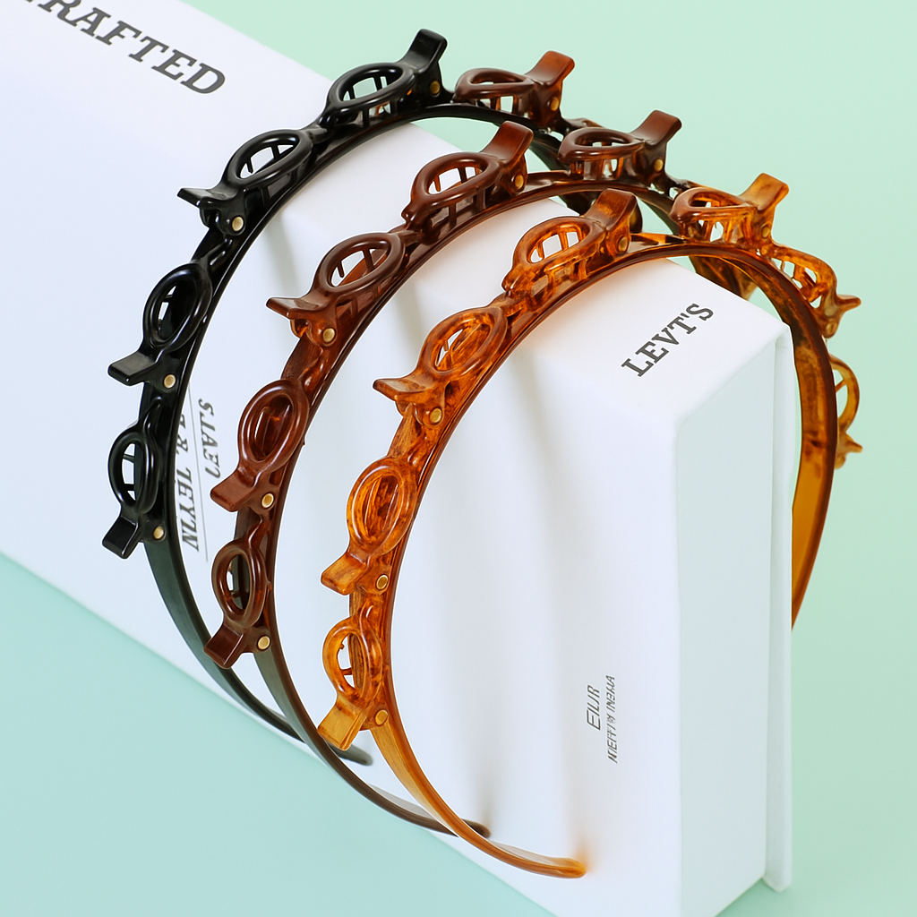 Kit 2pçs Tiara de Cabelo com Presilhas hair twister cabelo moda para mulher,  nova moda