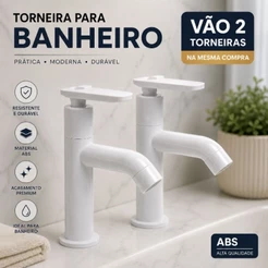 Torneira Lavatório Abs De Bancada Para Banheiro C-64 Branca